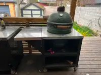 Large Big Green Egg -Stainless Steel Table with tons of gadgets