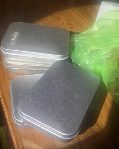 Zippo lighter empty metal tin case 4 items $30..................donnie................,,,,,,,,,,,,,,...