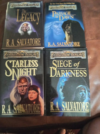 4 R.A. Salvatore Hardcover Books - Legacy of the Drow Series