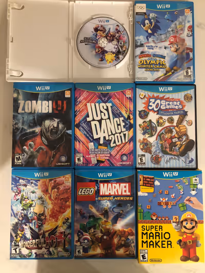 Super Smash Bros Wii U CIB 15 Mario/Sonic Olympic Games (disc does not want to be read, may need res...
