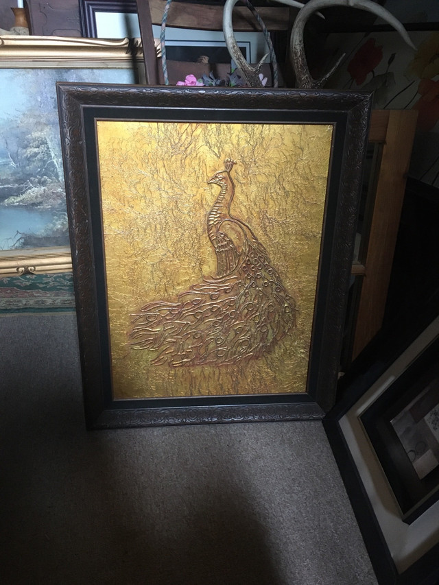 Gold metallic etching peacock in Arts & Collectibles in Ottawa - Image 2