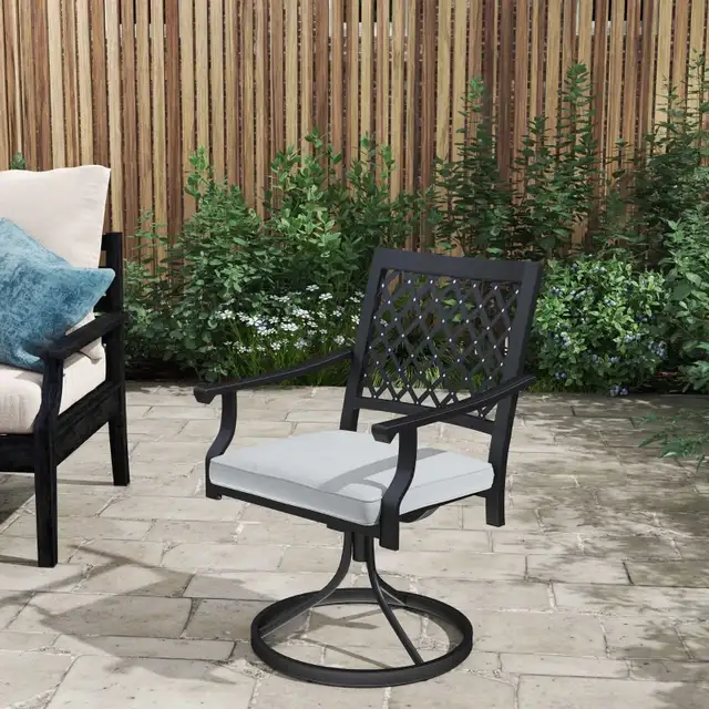 Outdoor Patio Chair, Metal Swivel Rocker Chairs with Cushion and in Patio & Garden Furniture in Markham / York Region - Image 9