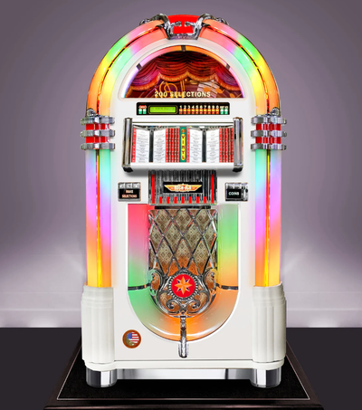Want the vintage style without the CD stack? This Rock-Ola features Bluetooth streaming, letting you...