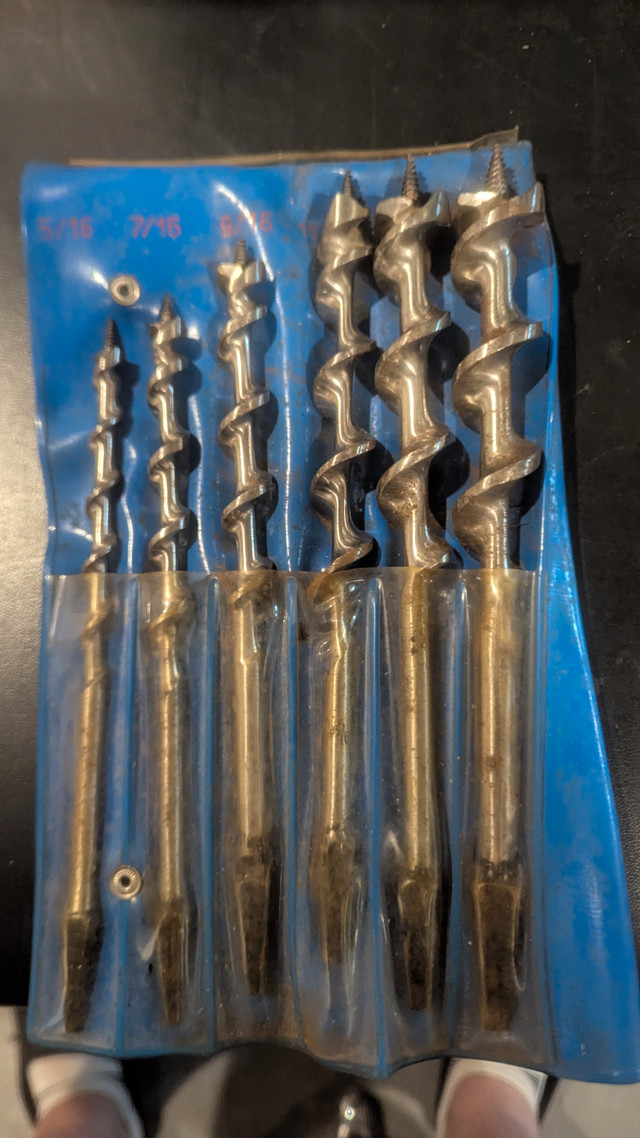Vintage Complete & Original Dunlap 6PC set Wood Auger Hand Drill in Hand Tools in Hamilton