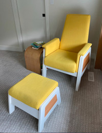 Yellow Glider/Rocking Chair and Ottoman