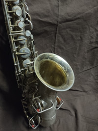 Vintage Buescher Silver Alto Saxophone