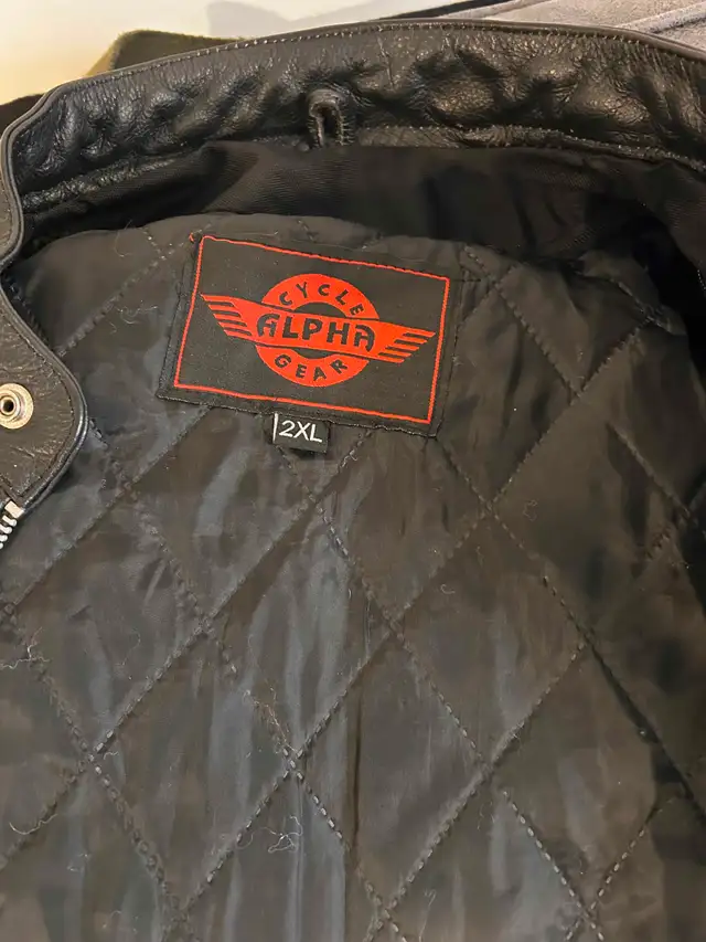 Men's XL "Black" Leather Motorcycle Jacket in Men's in Kingston - Image 4