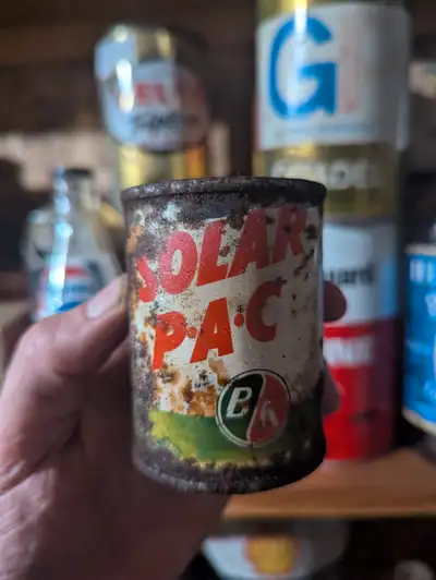 {INV#OC1144-DS} | Rare. Vintage B/A Solar P-A-C (4 Oz.) Can. From The British American Oil Company L...