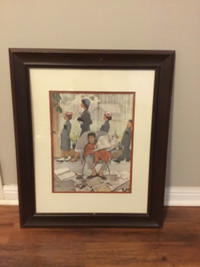 Vintage Norman Rockwell "Sunday Morning" FRAMED  Print, 20”x24”