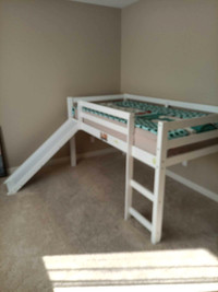 Toddler twin bed frame with slide 