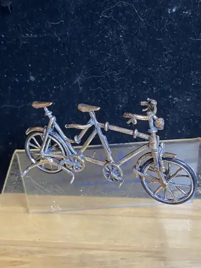 Vintage Sterling Silver Tandem Bicycle Figurine Dollhouse Miniat, View more