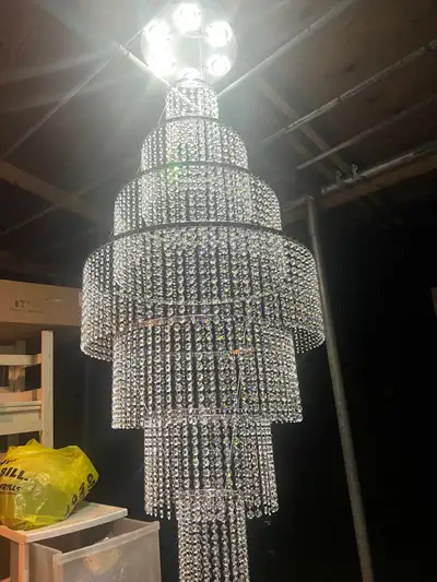 Crystal Chandelier beautiful (brand new box pack) with remote, View more
