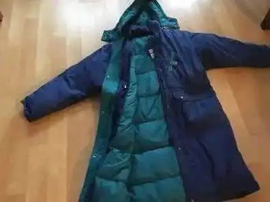 Ladies long down coat with detachable hood $65 size 12-14, View more