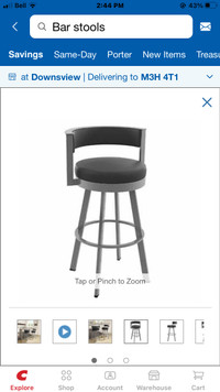 Grey frame with black seat bar stools (3)