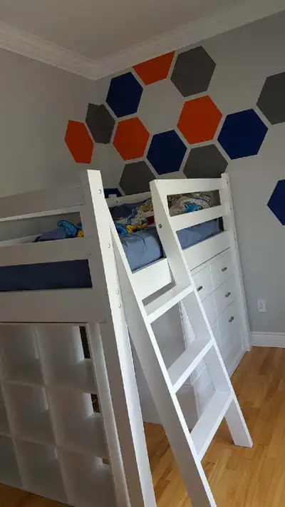 Kids single loft bed, View more