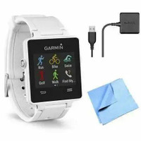 Garmin Vivoactive GPS Smartwatch, White with Charging Clip -$135