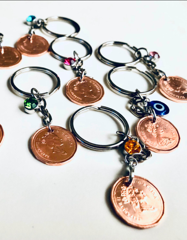 Lucky Canadian Penny with Evil Eye, Hamsa or Birthstone Charm in Jewellery & Watches in Mississauga / Peel Region