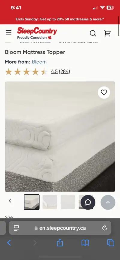 Bloom mattress topper twin XL, View more