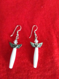 Beautiful hand  crafted angel pendant and matching ear rings