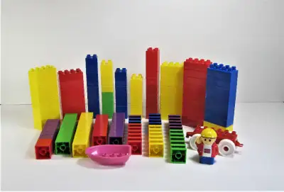 Vtg. Mega Bloks 156 Pcs. Boat Person Figure Wheeled Train Car, View more