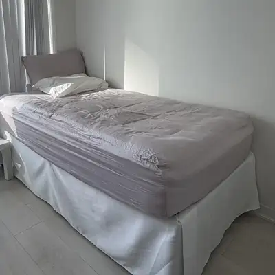 Twin XL Metal Platform Bed Frame - 18 in, White Cover, View more