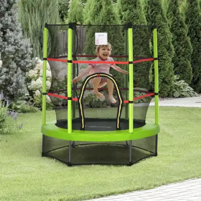 55" Kids Trampoline with Enclosure Net for Indoor/Outdoor, Tramp, View more