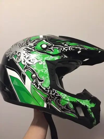 Full face motorcycle helmet with DOT rating Size Medium Price is firm Pickup at 20 Tubman Ave
