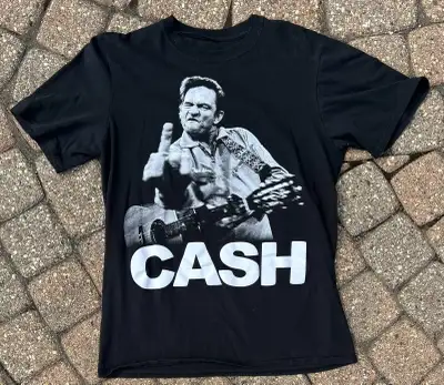 Johnny Cash Middle Finger Salute T Shirt Sz M, View more