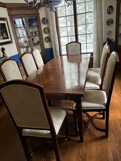 Vintage Wooden Italian Baggio Lucia Dining Table + 8-10 Chairs, View more