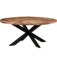 5.7ftx5.7ft Round Acacai Wood table