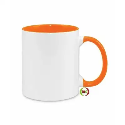 11oz Sublimation Mug for heat press inner/Handle -Orange, View more