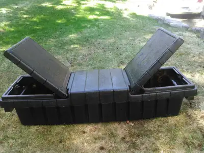 gullwing crossover tool boxes, black plastic, in good condition, 375$ ,emsdale. REDUCED 200$