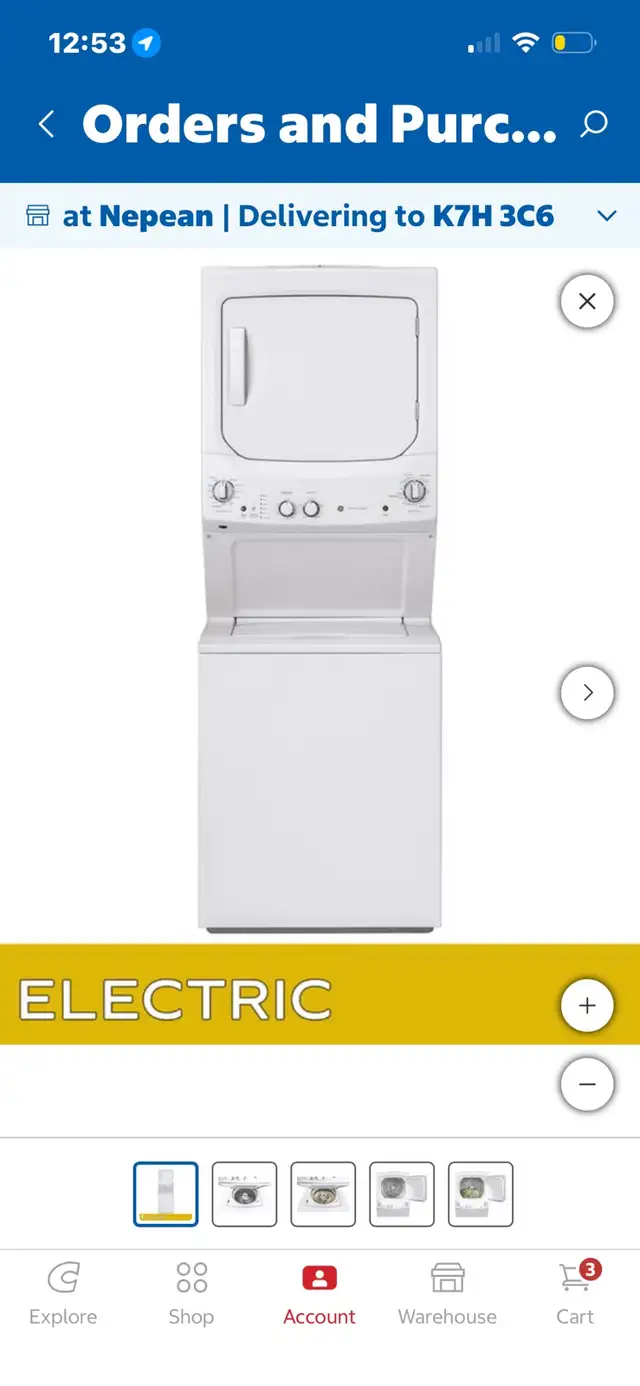 NEW IN BOX GE 27" Electric Stacked Washer & Dryer Laundry C