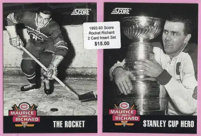 1992-93 Score "Rocket" Richard SP 2 Card Unnumbered Insert Set, View more
