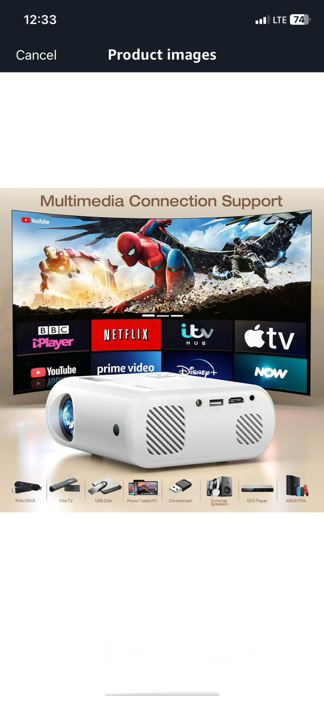 Mini Movie Projector, Portable,Compatible with iOS/Android phone in General Electronics in Markham / York Region