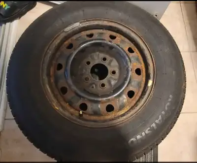 Tires are in good condition, rim is rusted on all 4 tires. Had them on a 2015 Dodge Caravan. 215/70R...