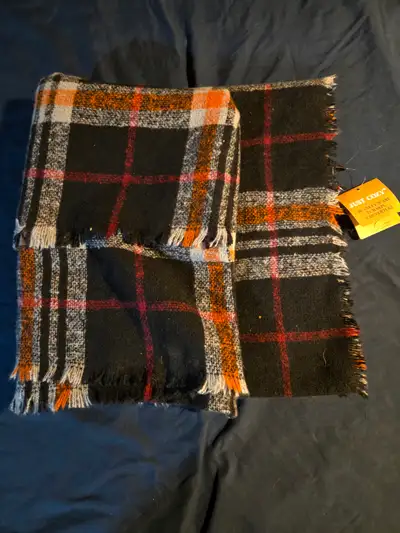 Dark Plaid Blanket Scarf - new with tags, View more