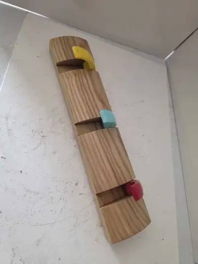 Coat hooks wooden colourful modern decor, View more