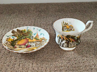 Vintage Tea Cup and Saucer Set - Royal Albert - Country Cottage