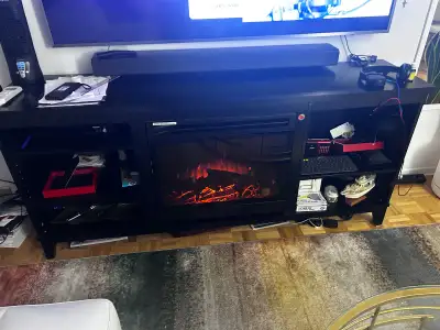 tv stand with fireplace , View more