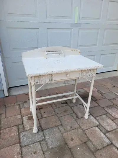 Antique Wicker Desk - Vintage Country Collectible, View more