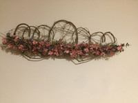 Floral, pretty pink flowers on twisted branches decoration