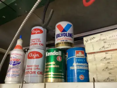 Collectable oil tin cans, View more