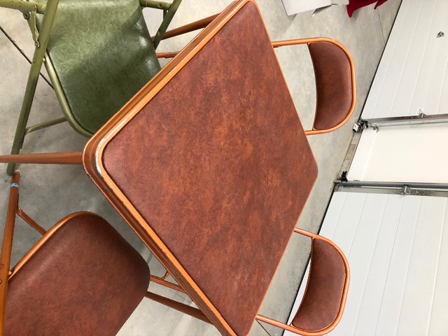 Vintage Folding Card Table & Chairs Dining Tables & Sets Kamloops