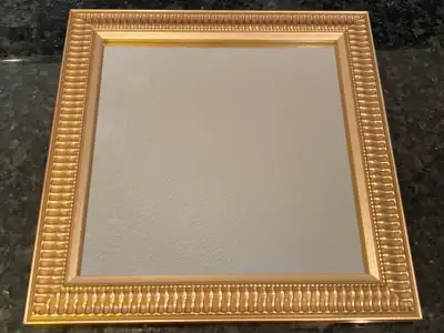 Parisienne style mirror - gold coloured frame 10” square, View more