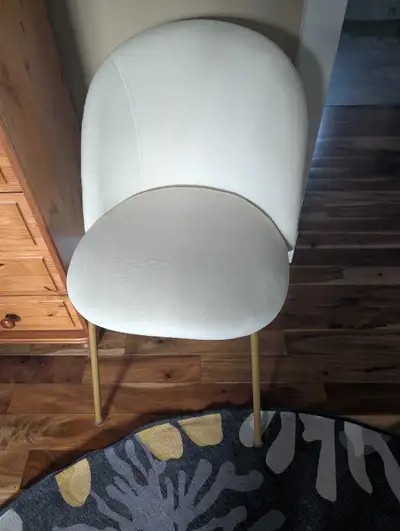 4 x white/cream dining/occasional chairs, View more