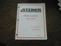 Steiner RS350 Rotary Sweeper  Owners, Parts Manual