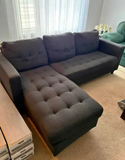 Black - Sofa L Shape Reversible , View more