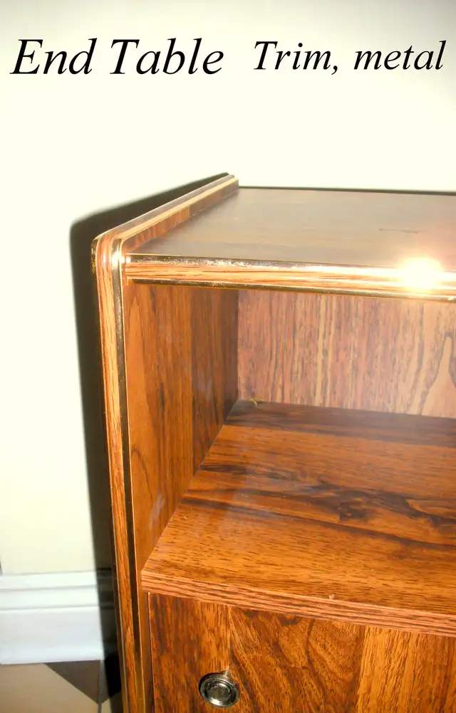 End Table, brown wood, top-shelf-cupboard, overall 24x15x12” in Other Tables in City of Toronto - Image 5
