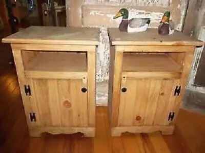 These end tables have been locally hand made from solid white pine. They are ideal used as a bed sid...